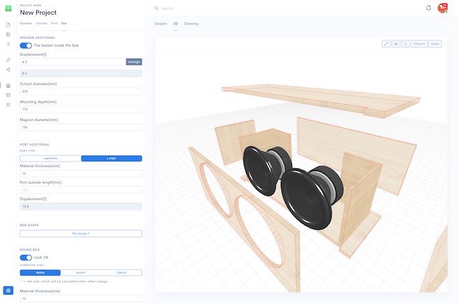 Speaker cabinet design tools for mac