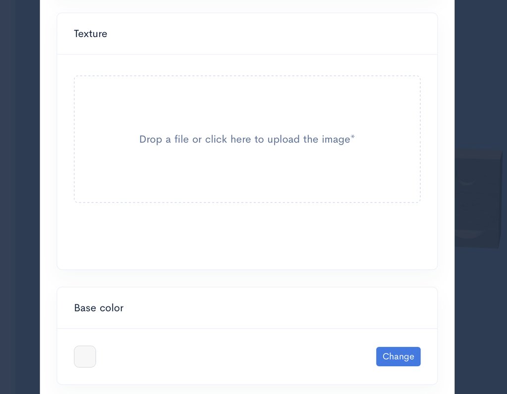 Interface for adding and configuring custom speaker box materials