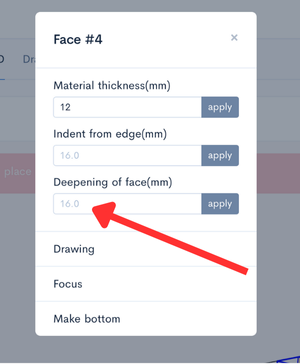 Steps to deepen the box’s front side to achieve the result shown at the beginning.
