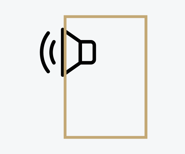 Schematic representation of a sealed enclosure, where the driver is mounted in an airtight box that prevents rear sound waves from mixing with the front, preserving low-frequency output.