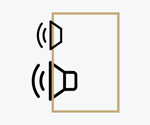 Schematic representation of a passive radiator enclosure, where the passive cone replaces the port