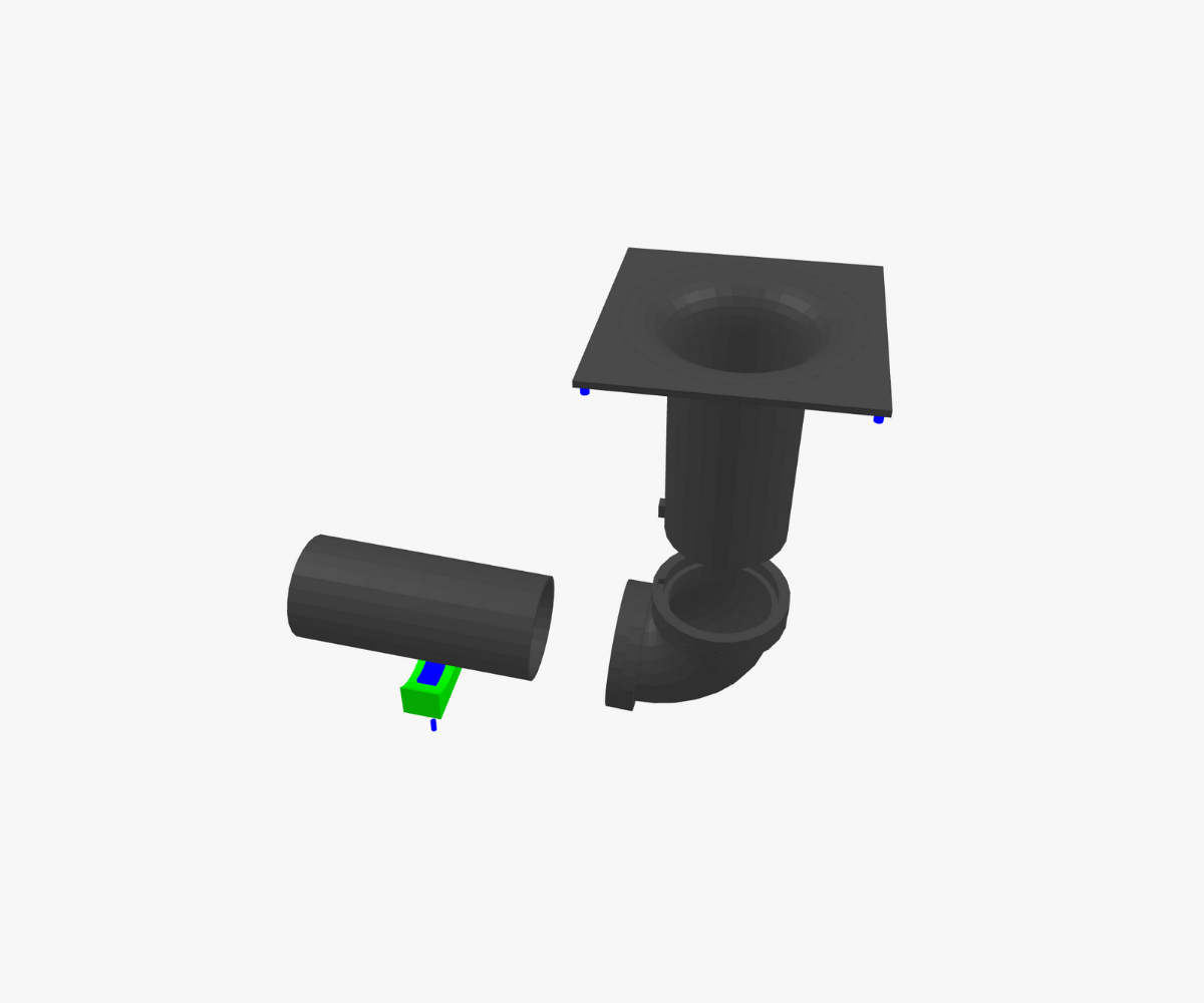 Export the 3D port model to print it with a 3D printer.