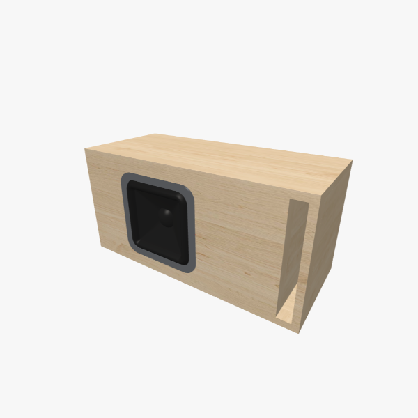 Caja Bass-Reflex / ventilada para Subwoofer de 8 pulgadas, 20 L / 38 Hz con un puerto ranurado en L, exterior sólido, 583 × 285 × 256 mm (22.92 × 11.23 × 10.11 in).