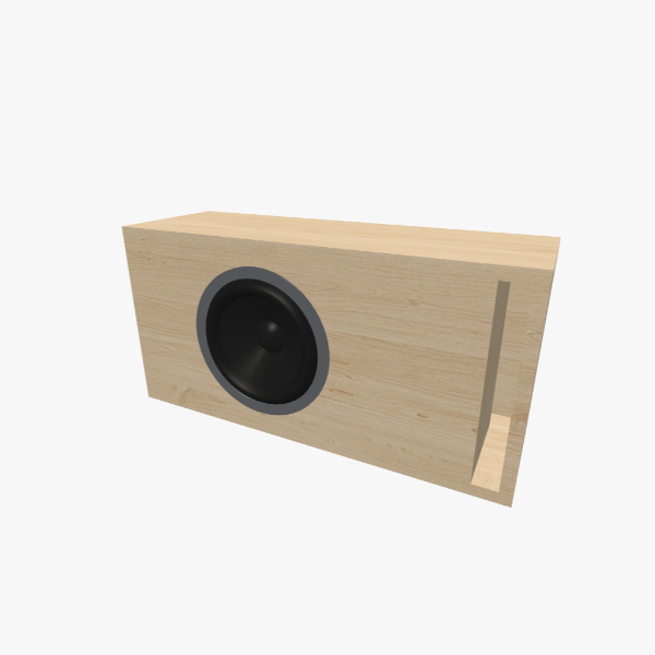 Caja Bass-Reflex / ventilada para Subwoofer de 12 pulgadas, 40 L, 35 Hz, con un puerto ranurado en L y panel frontal de doble grosor - exterior sólido, 862 × 424 × 287 mm (35.39 × 16.75 × 11.35 in).