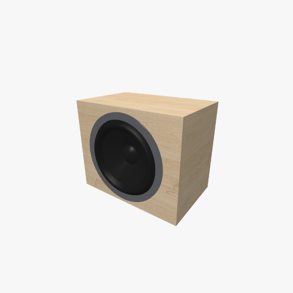 Single 10-inch round 17 L sealed / closed-box subwoofer enclosure, solid exterior, 358 × 294 × 230 mm (14.06 × 11.59 × 9.08 in).