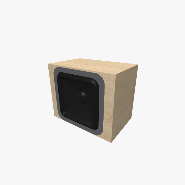 Single 10-inch Rectangular Subwoofer Sealed / Closed-Box Enclosure, 15 L, solid exterior, 345 × 280 × 225 mm (13.56 × 11.02 × 8.86 in).